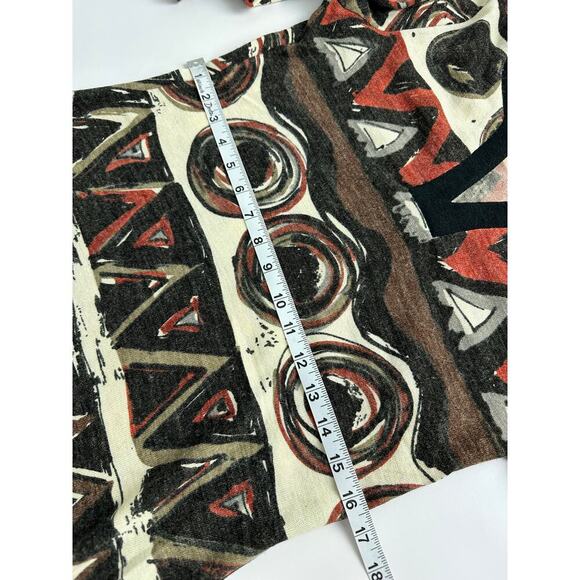 NWT Aryeh Size Medium Sweater Dress Abstract Orange Rust Midi Retro Boho Artsy - Picture 11 of 12